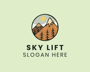 Forest Mountain Peak logo design