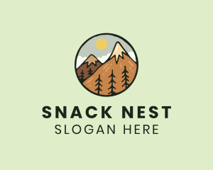 Forest Mountain Peak logo design