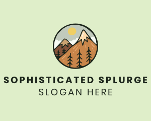 Forest Mountain Peak logo design