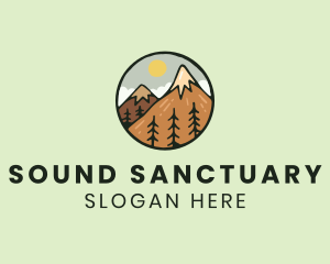 Forest Mountain Peak logo design