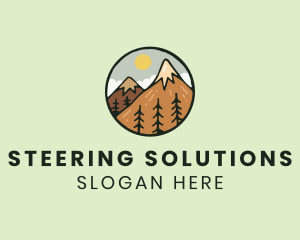 Forest Mountain Peak logo design