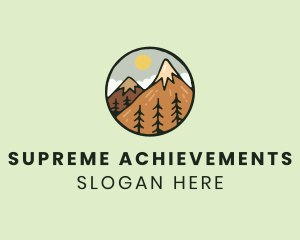 Forest Mountain Peak logo design