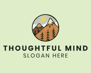 Forest Mountain Peak logo design