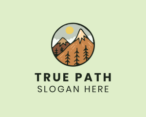 Forest Mountain Peak logo design