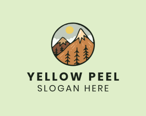 Forest Mountain Peak logo design