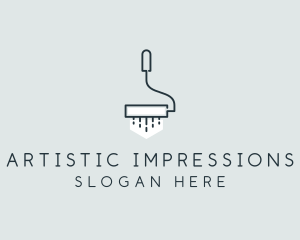 Minimalist Paint Roller logo design