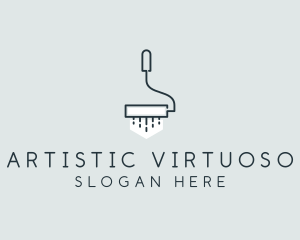 Minimalist Paint Roller logo design