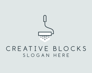 Minimalist Paint Roller logo design