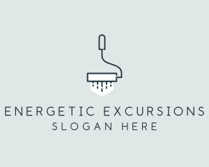 Minimalist Paint Roller logo design