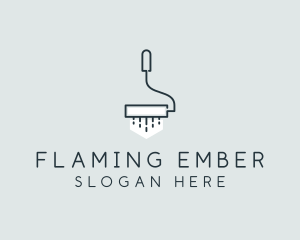 Minimalist Paint Roller logo design