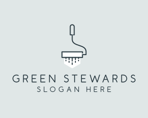 Minimalist Paint Roller logo design