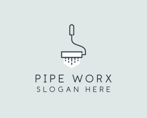 Minimalist Paint Roller logo design