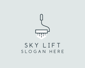 Minimalist Paint Roller logo design