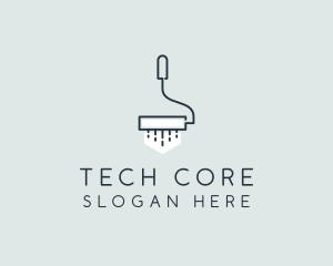 Minimalist Paint Roller logo design