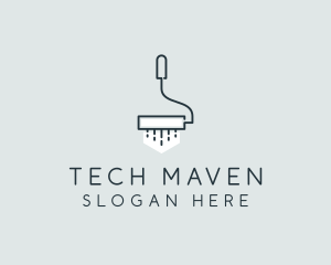 Minimalist Paint Roller logo design