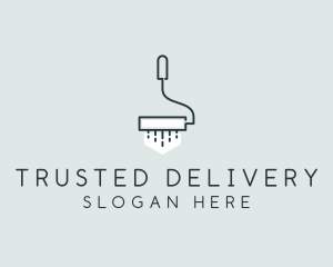 Minimalist Paint Roller logo design