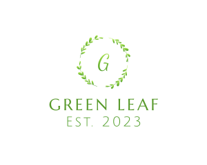 Leaf Herb Wreath logo design