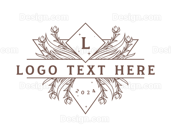 Floral Decorative Wreath Logo