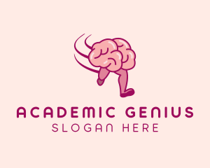 Running Brain Genius logo design