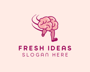 Running Brain Genius logo design