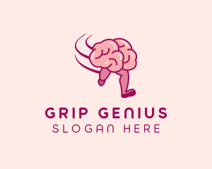 Running Brain Genius logo design