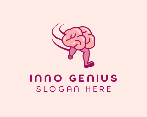 Running Brain Genius logo design