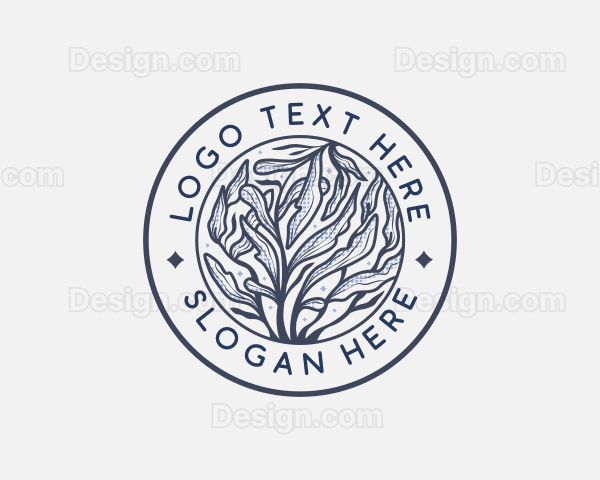 Natural Organic Floral Leaves Logo