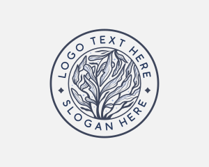 Natural Organic Floral Leaves logo