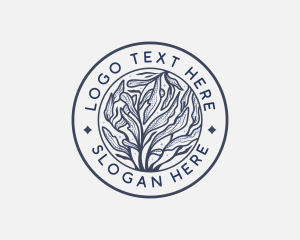 Natural Organic Floral Leaves Logo