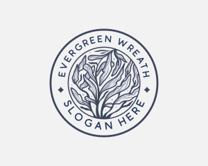 Natural Organic Floral Leaves logo design