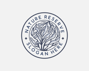 Natural Organic Floral Leaves logo design