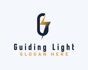 Energy Lightning Letter G logo design