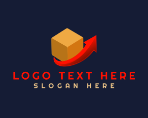 Packaging - Cargo Box Shipping Arrow logo design