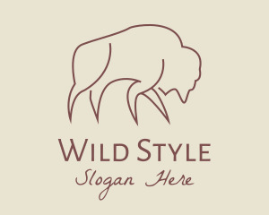 Brown Wild Bison logo design