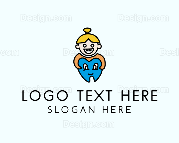 Pediatric Dental Cartoon Logo