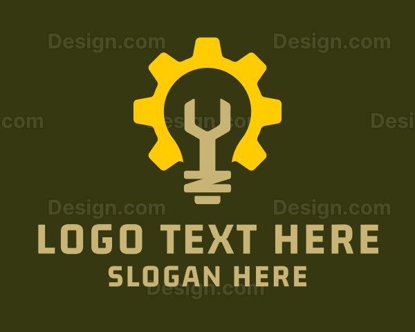 Mechanical Light Bulb Logo