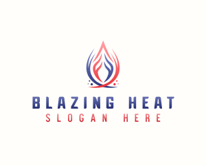 Heating Cooling HVAC logo design