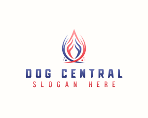 Heating Cooling HVAC logo design