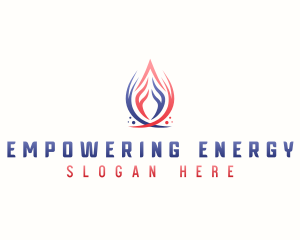 Heating Cooling HVAC logo design