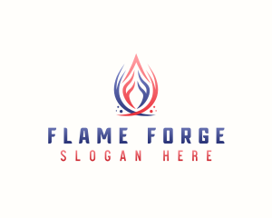 Heating Cooling HVAC logo design