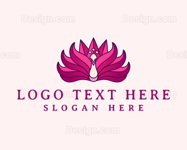 Lotus Flower Peacock Logo