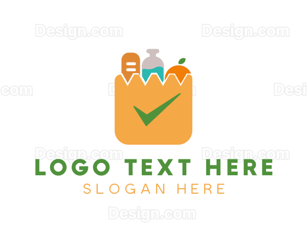 Grocery Bag Checkmark Logo