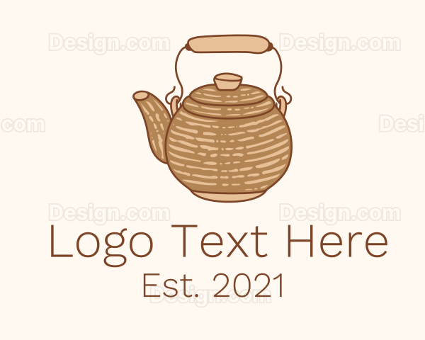 Cute Kettle Teapot Logo