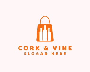 Wine Shopping Bag logo design