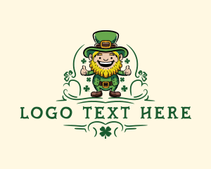 Happy Leprechaun Shamrock logo