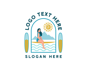 Beach Surfer Woman logo