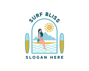 Beach Surfer Woman logo