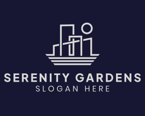 Gray Building Apartment logo design