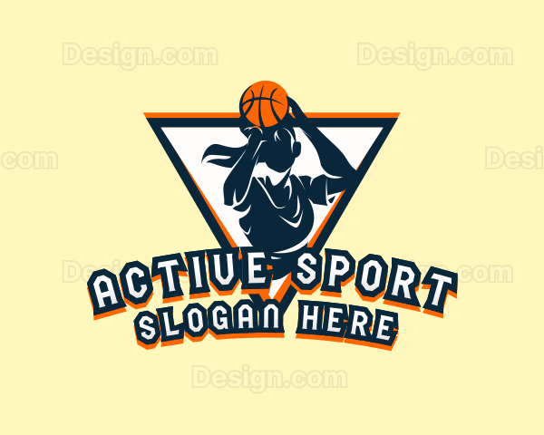 Female Basketball Athlete Logo
