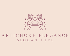 Elegant Floral Letter A logo design